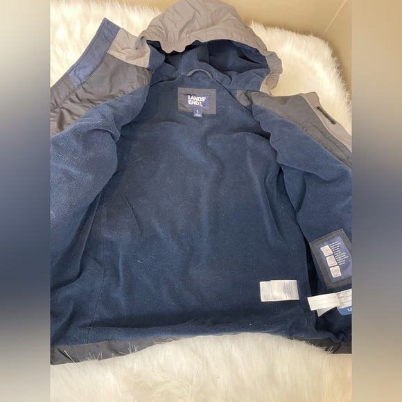 Lands' End squall waterproof insulated Black and Gray Jacket - Picture 4 of 15